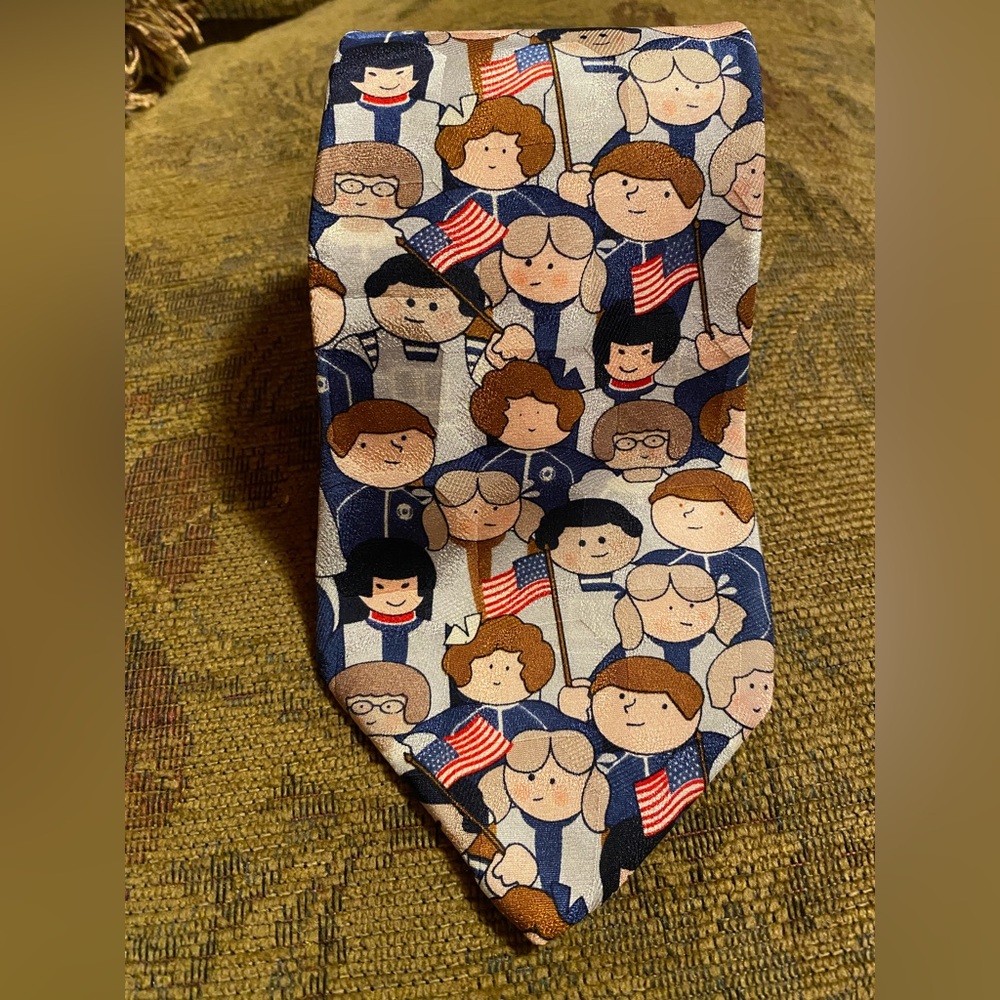 America thanks to our vets silk tie vintage